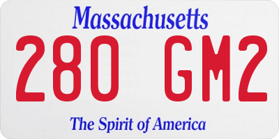 MA license plate 280GM2