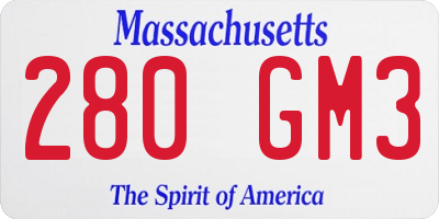 MA license plate 280GM3