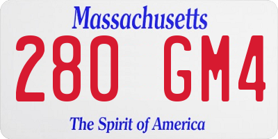 MA license plate 280GM4
