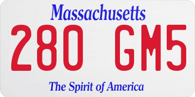 MA license plate 280GM5