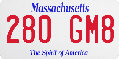 MA license plate 280GM8