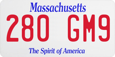 MA license plate 280GM9