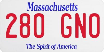 MA license plate 280GN0