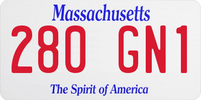 MA license plate 280GN1