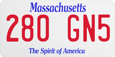 MA license plate 280GN5