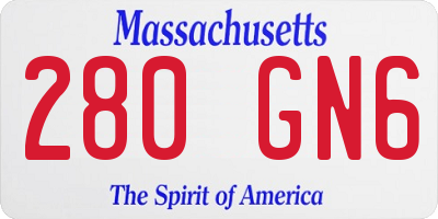 MA license plate 280GN6