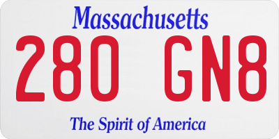 MA license plate 280GN8
