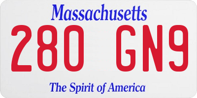 MA license plate 280GN9