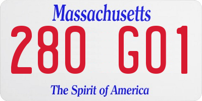 MA license plate 280GO1
