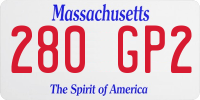 MA license plate 280GP2