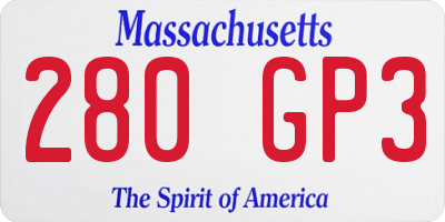 MA license plate 280GP3