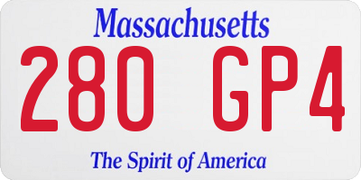 MA license plate 280GP4