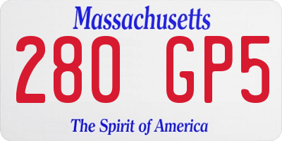 MA license plate 280GP5
