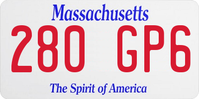 MA license plate 280GP6
