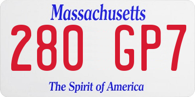 MA license plate 280GP7