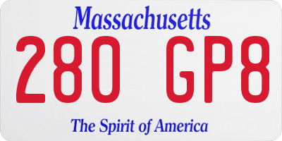 MA license plate 280GP8