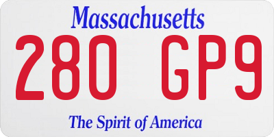 MA license plate 280GP9