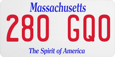 MA license plate 280GQ0