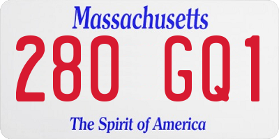 MA license plate 280GQ1