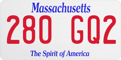 MA license plate 280GQ2