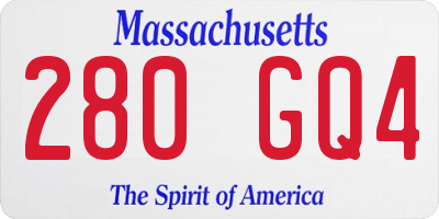 MA license plate 280GQ4