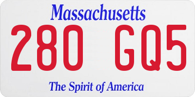 MA license plate 280GQ5