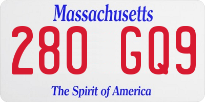 MA license plate 280GQ9