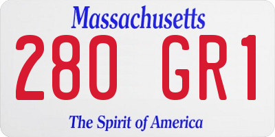 MA license plate 280GR1