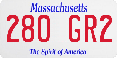 MA license plate 280GR2