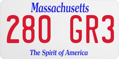 MA license plate 280GR3