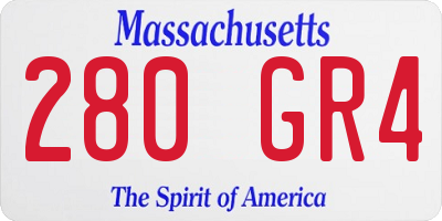 MA license plate 280GR4