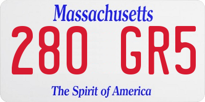 MA license plate 280GR5