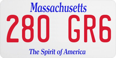 MA license plate 280GR6
