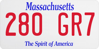 MA license plate 280GR7