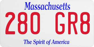 MA license plate 280GR8