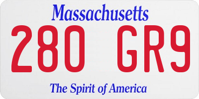 MA license plate 280GR9