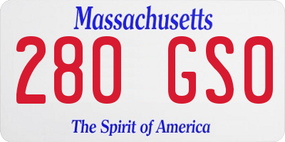 MA license plate 280GS0