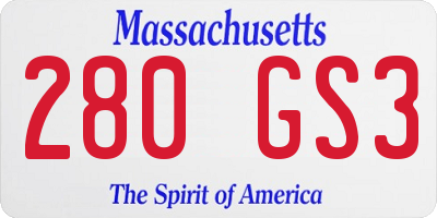 MA license plate 280GS3