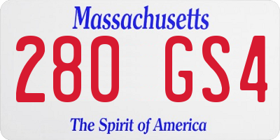 MA license plate 280GS4