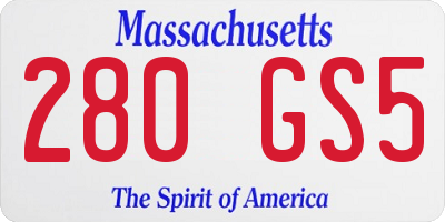 MA license plate 280GS5