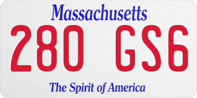 MA license plate 280GS6