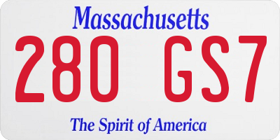 MA license plate 280GS7