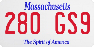 MA license plate 280GS9