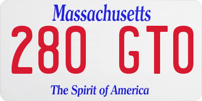 MA license plate 280GT0