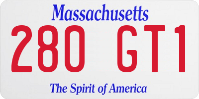 MA license plate 280GT1