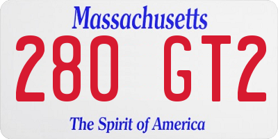 MA license plate 280GT2