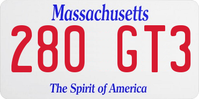 MA license plate 280GT3