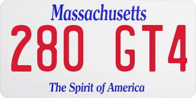 MA license plate 280GT4