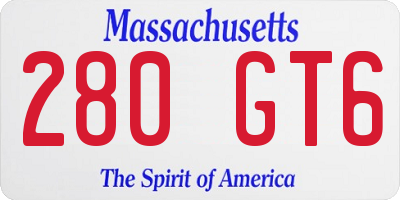 MA license plate 280GT6