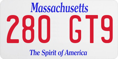 MA license plate 280GT9